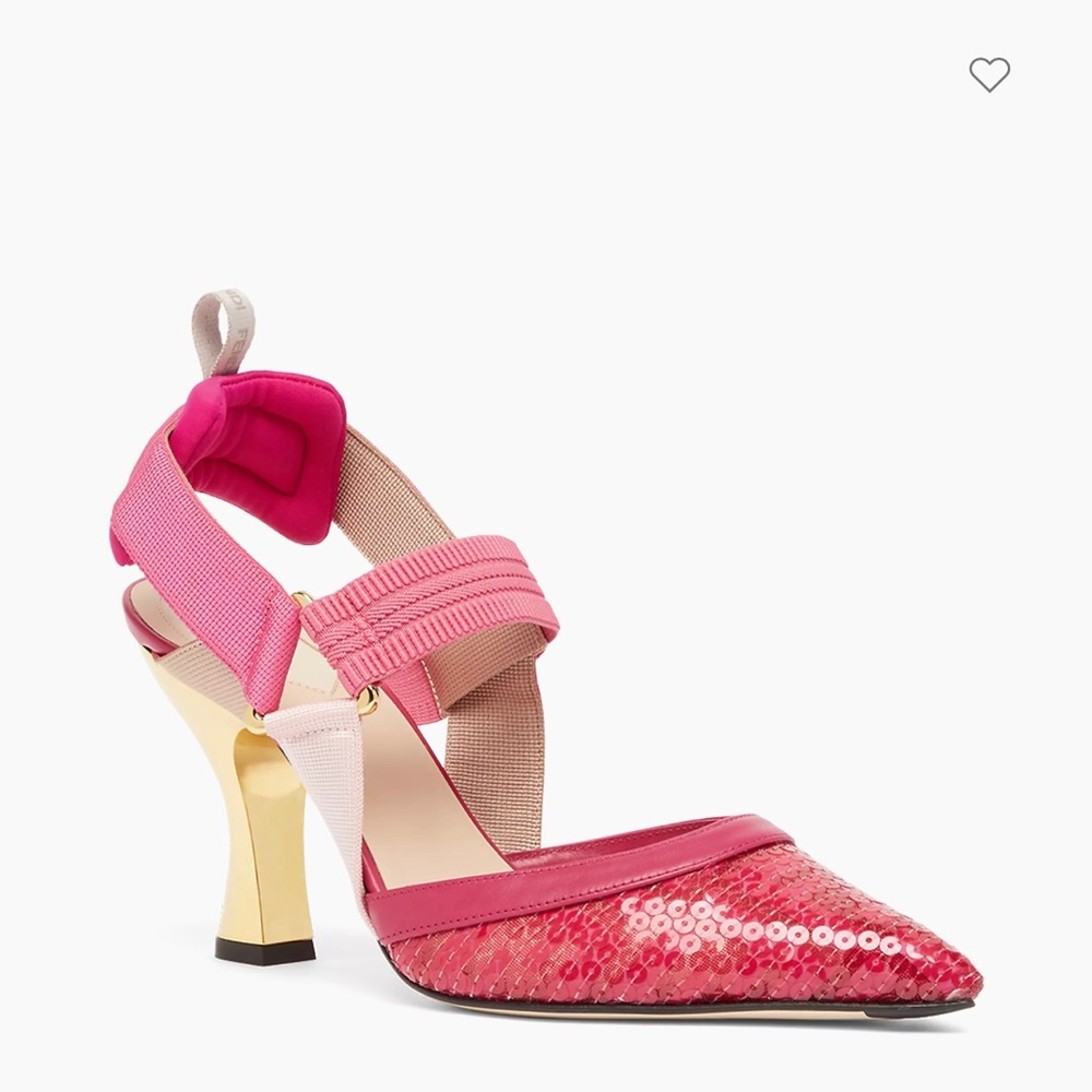 Fendi Colibri 85MM Sequinned Slingbacks